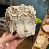 3D Girl Head Flowerpot UV Epoxy Mold Succulents Vase Planter