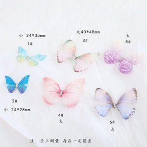 Colorful Chiffon Butterfly Patch Sticker for Hair Accessories