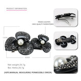 Camellia Flowers Hair Barrette Clip Rhinestones Ornament Tiara