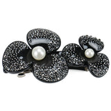 Camellia Flowers Hair Barrette Clip Rhinestones Ornament Tiara