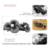 Camellia Flowers Hair Barrette Clip Rhinestones Ornament Tiara
