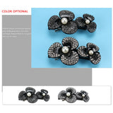 Camellia Flowers Hair Barrette Clip Rhinestones Ornament Tiara