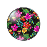 Colorful Flower Patterns Glass Cabochon Findings 10pcs