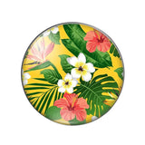 Colorful Flower Patterns Glass Cabochon Findings 10pcs