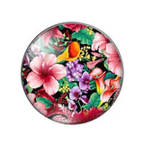 Colorful Flower Patterns Glass Cabochon Findings 10pcs