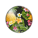 Colorful Flower Patterns Glass Cabochon Findings 10pcs