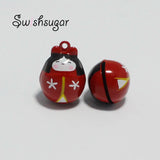 Lovely Doll Girl Cartoon Jingle Bells Charm Pendant Bracelet Necklace