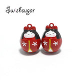 Lovely Doll Girl Cartoon Jingle Bells Charm Pendant Bracelet Necklace