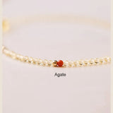14k Natural Citrine & Agate Beaded Bracelet for Women YBR628