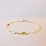 14k Natural Citrine & Agate Beaded Bracelet for Women YBR628