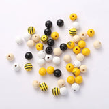 Bee Wooden Beads Yellow Bee Loose Spacer Beads DIY Crafts Bracelet Jewelry