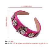 Baroque Rhinestone Crystal Headband Simulated Pearl Wide Hair Band