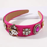 Baroque Rhinestone Crystal Headband Simulated Pearl Wide Hair Band