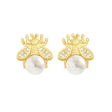 Bee Pearl Earrings Romantic Wedding Jewelry