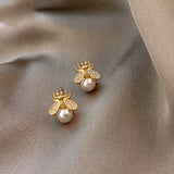 Bee Pearl Earrings Romantic Wedding Jewelry