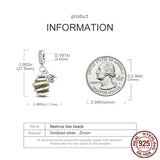 Bee Pendant 925 Sliver Honeycomb Bee Dangle Charm Pendant
