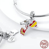 925 Silver Bee SunFlower Heart Charm Bead for Bracelet