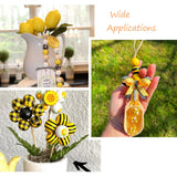 Bee Wood Beads Craft with Jute Cord for DIY Bracelet Keychain 160Pcs