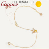 Bee Bracelets Women 925 Silver Oval Zircon Gold Charm Bracelet