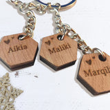 Personalized Wooden Keychain with Name Engraving