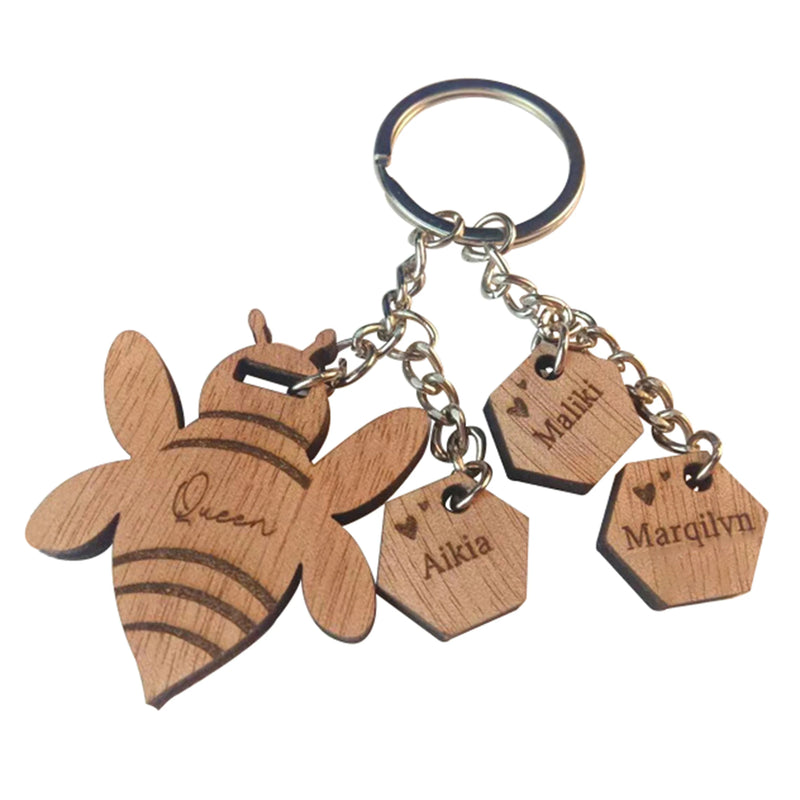 Personalized Wooden Keychain with Name Engraving