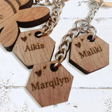 Personalized Wooden Keychain with Name Engraving