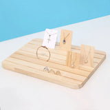 Beech Wood Earrings Display Stand Necklace Earrings Ring Storage