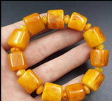 Amber Bracelet Chicken Oil Yellow Barrel Bead Beeswax Necklace