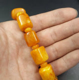Amber Bracelet Chicken Oil Yellow Barrel Bead Beeswax Necklace
