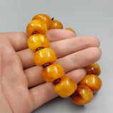 Amber Bracelet Chicken Oil Yellow Barrel Bead Beeswax Necklace