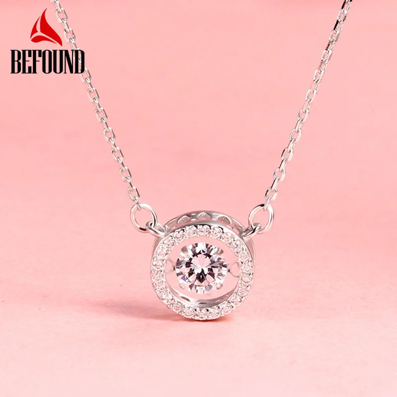 Beating Zircon 925 Silver Pendant Necklace for Women