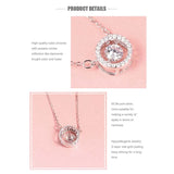 Beating Zircon 925 Silver Pendant Necklace for Women