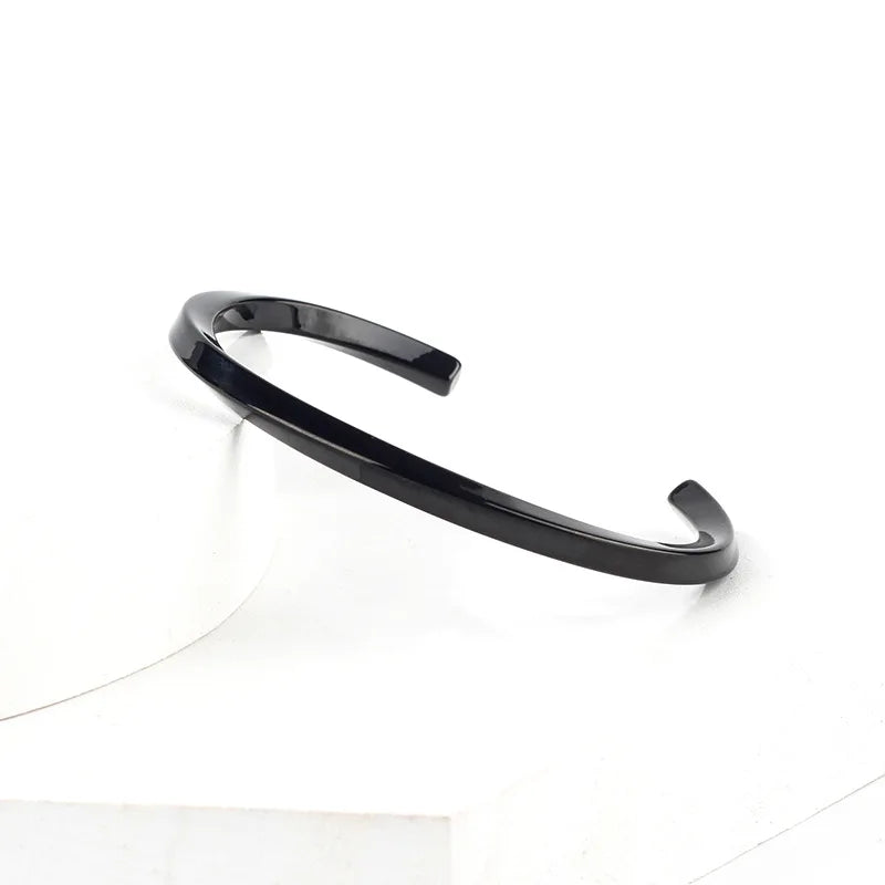Beichong High Polish Type C Bangle Bracelet for Women