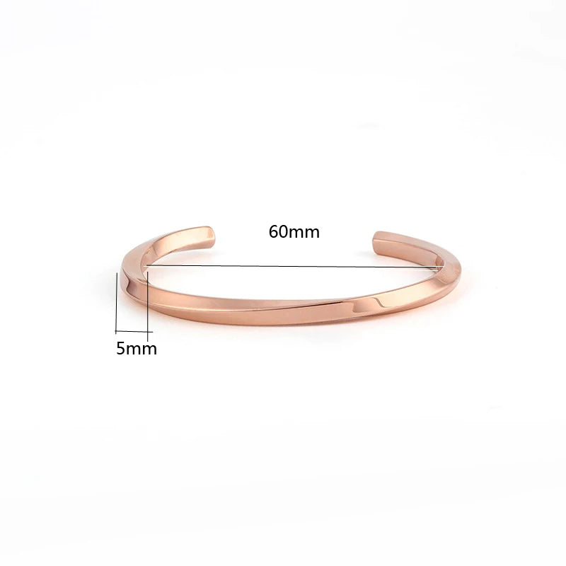 Beichong High Polish Type C Bangle Bracelet for Women