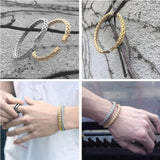 Knitting Titanium Steel Wire Bangle Cable Bracelet Men Women Pulseira Jewelry