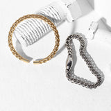 Knitting Titanium Steel Wire Bangle Cable Bracelet Men Women Pulseira Jewelry