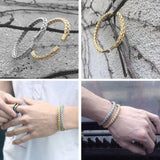 Knitting Titanium Steel Wire Bangle Cable Bracelet Men Women Pulseira Jewelry