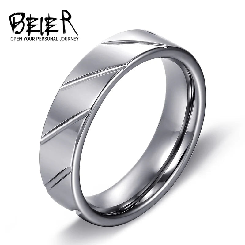 Beier 6mm Tungsten Ring Polished Men's Wedding Ring W013