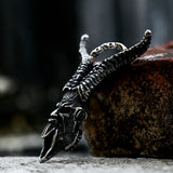 316L Stainless Steel Skull Satan Sheep Horns Pendant Necklace