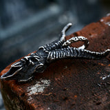 316L Stainless Steel Skull Satan Sheep Horns Pendant Necklace