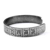 316L Stainless Steel Chinese Mahjong Thirteen Ancient Men's Open Bracelet