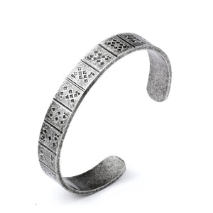 316L Stainless Steel Chinese Mahjong Thirteen Ancient Men's Open Bracelet