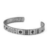 316L Stainless Steel Chinese Mahjong Thirteen Ancient Men's Open Bracelet