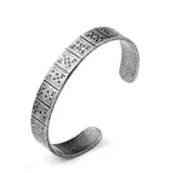 316L Stainless Steel Chinese Mahjong Thirteen Ancient Men's Open Bracelet