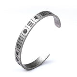 316L Stainless Steel Chinese Mahjong Thirteen Ancient Men's Open Bracelet