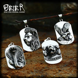 316L Stainless Steel Eagle Chasing Lion Snake Pendant