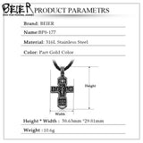 Beier Stainless Steel Jesus Cross Pendant Necklace
