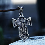 Beier Stainless Steel Jesus Cross Pendant Necklace