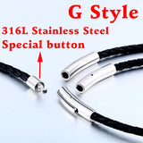Beier 316L Stainless Silicone Leather Necklace Jewelry