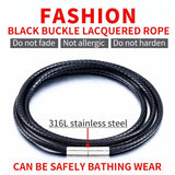 Beier 316L Stainless Silicone Leather Necklace Jewelry